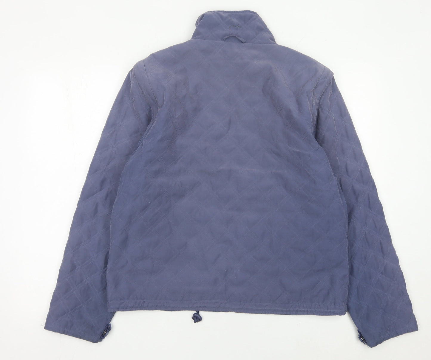 Joules Women’s Blue Quilted Jacket Size 14 Zip Pockets Lightweight