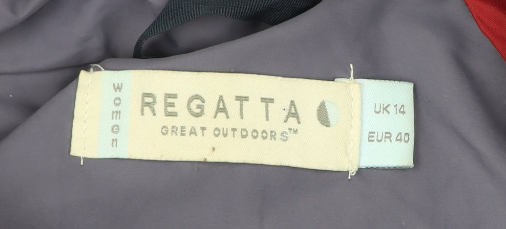 Regatta Women’s Red Waterproof Hooded Rain Coat Jacket UK 14