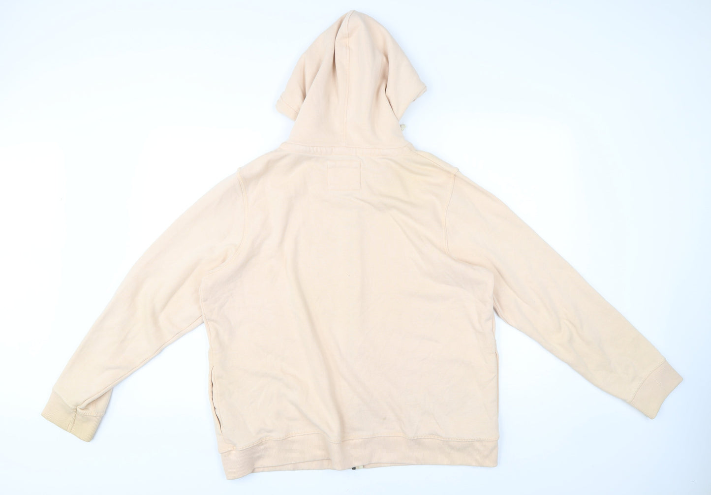 Fat Face Mens Beige Full Zip Hoodie Size L Cotton Blend Hooded Sweatshirt