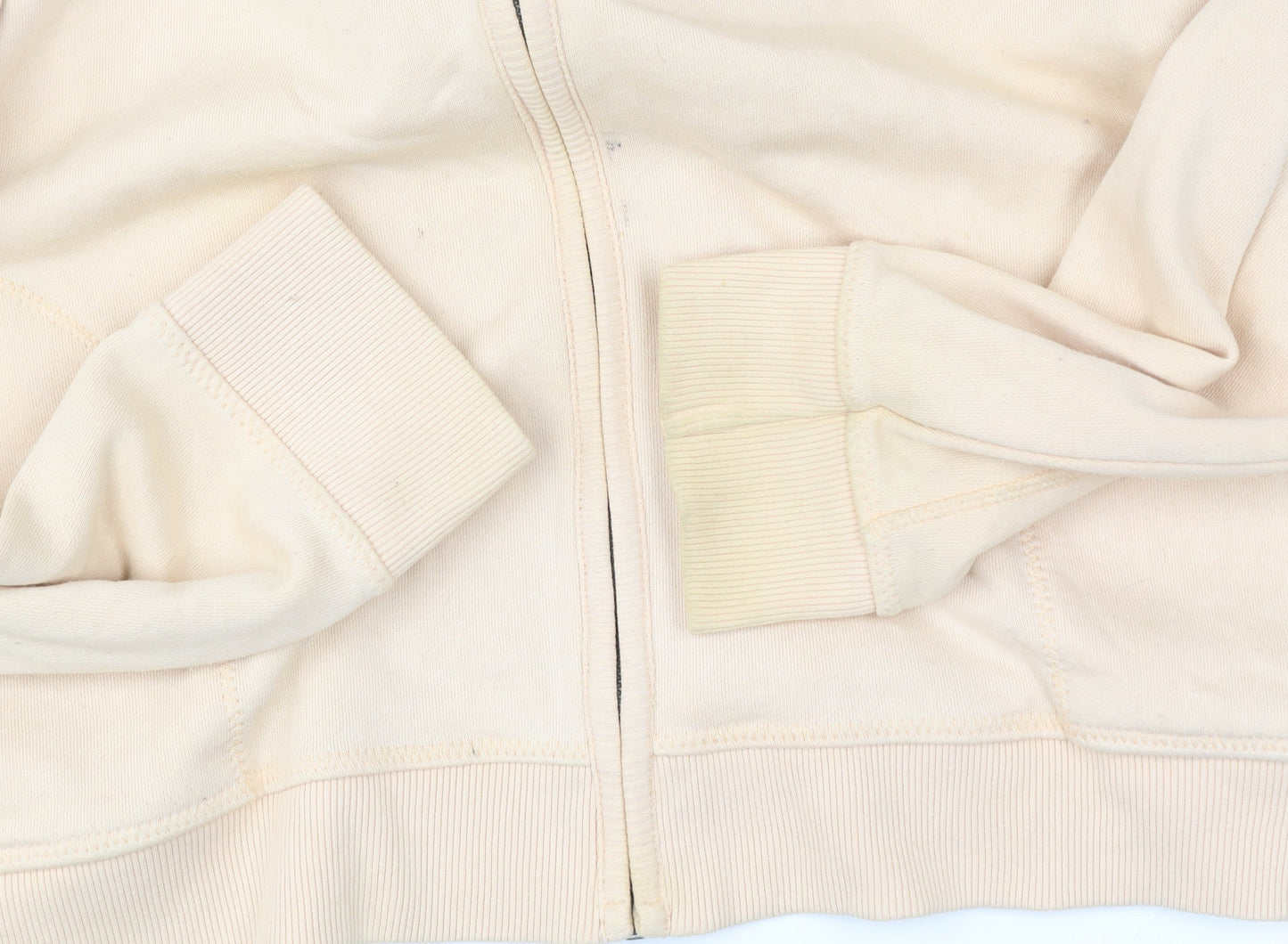 Fat Face Mens Beige Full Zip Hoodie Size L Cotton Blend Hooded Sweatshirt