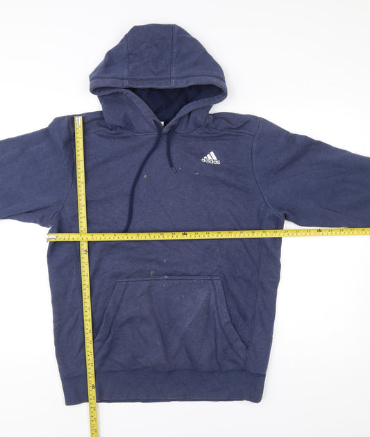 Adidas Men's Blue Pullover Hoodie Size M Regular Fit