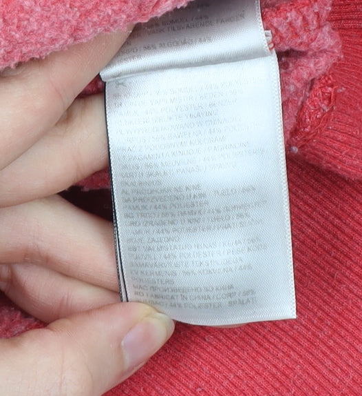 Superdry Womens Red Pullover Hoodie Size 12 Cotton Blend