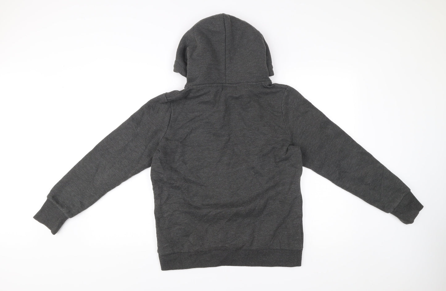 Superdry Women’s Grey Hoodie UK 14 Pullover Logo Graphic Cotton Blend