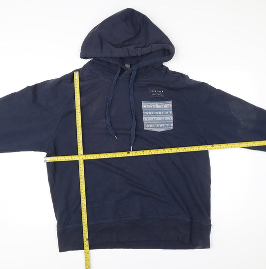 Firetrap Men’s Blue 3XL Pullover Hoodie with Pocket Logo