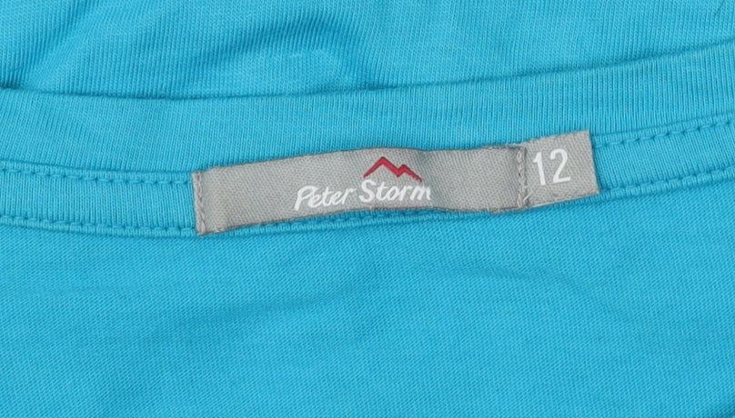 Peter Storm Womens Blue Size 12 Short Sleeve Cotton T-Shirt