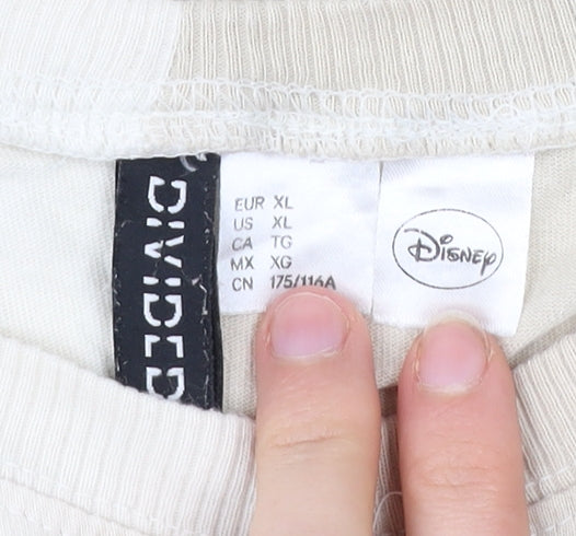 H&M Disney Women Beige XL Mickey Mouse Graphic T-Shirt
