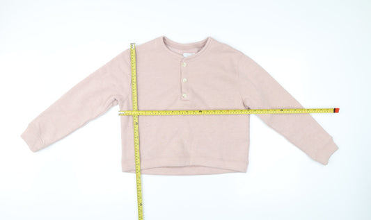 Abercrombie & Fitch Women's Pink Henley Sweatshirt Size S