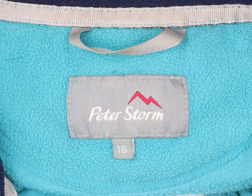 Peter Storm Womens Blue Size 16 Fleece Sweatshirt 1/2 Zip Outdoor Top