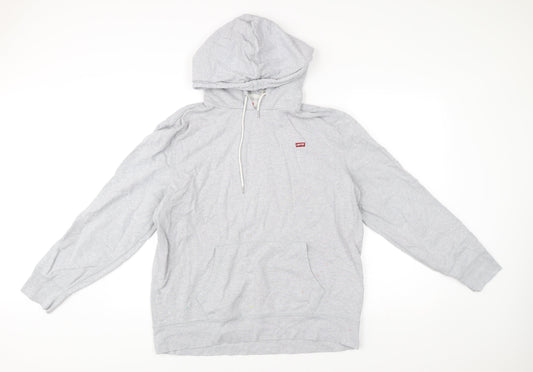 Levi's Men's Grey Pullover Hoodie L Regular Fit Cotton