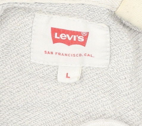 Levi's Men's Grey Pullover Hoodie L Regular Fit Cotton