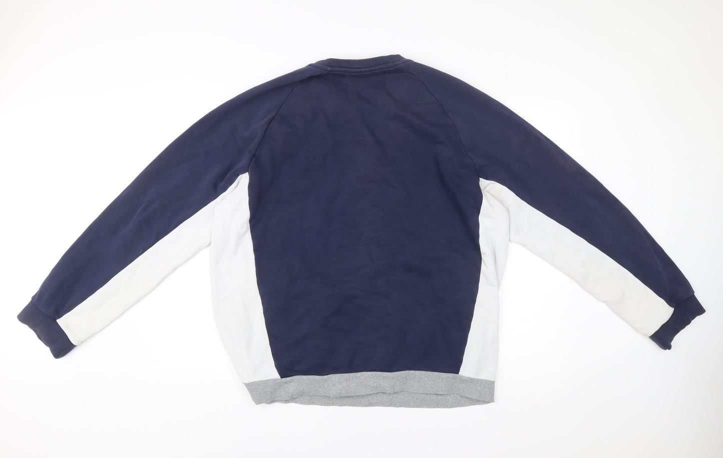 Fila Mens 2XL Pullover Sweatshirt Blue White Grey Logo Crew Neck