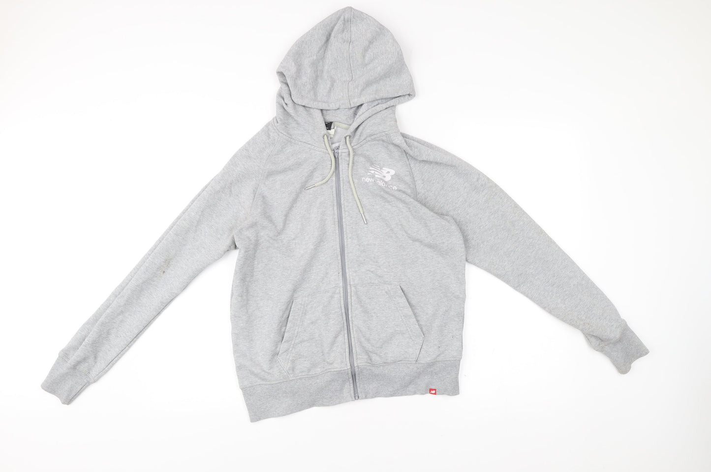 New Balance Men's Grey Full Zip Hoodie Size S Logo Sportswear