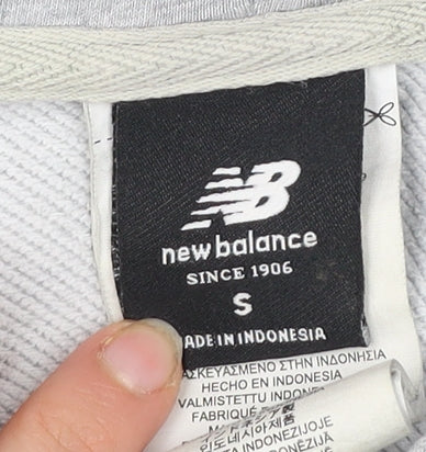 New Balance Men's Grey Full Zip Hoodie Size S Logo Sportswear