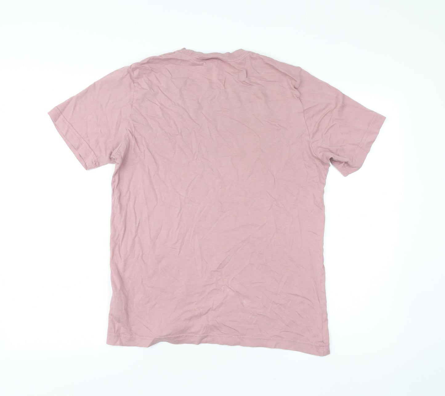 adidas Men’s Pink Cotton Crew Neck Short Sleeve Logo T-Shirt Size S