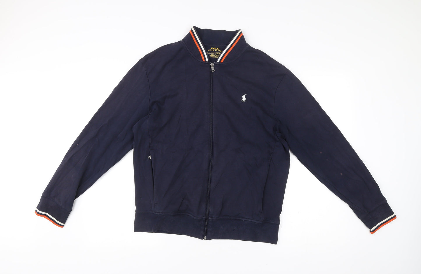 Ralph Lauren Men’s Blue Bomber Jacket L Full Zip Cotton Casual