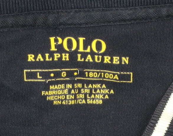 Ralph Lauren Men’s Blue Bomber Jacket L Full Zip Cotton Casual