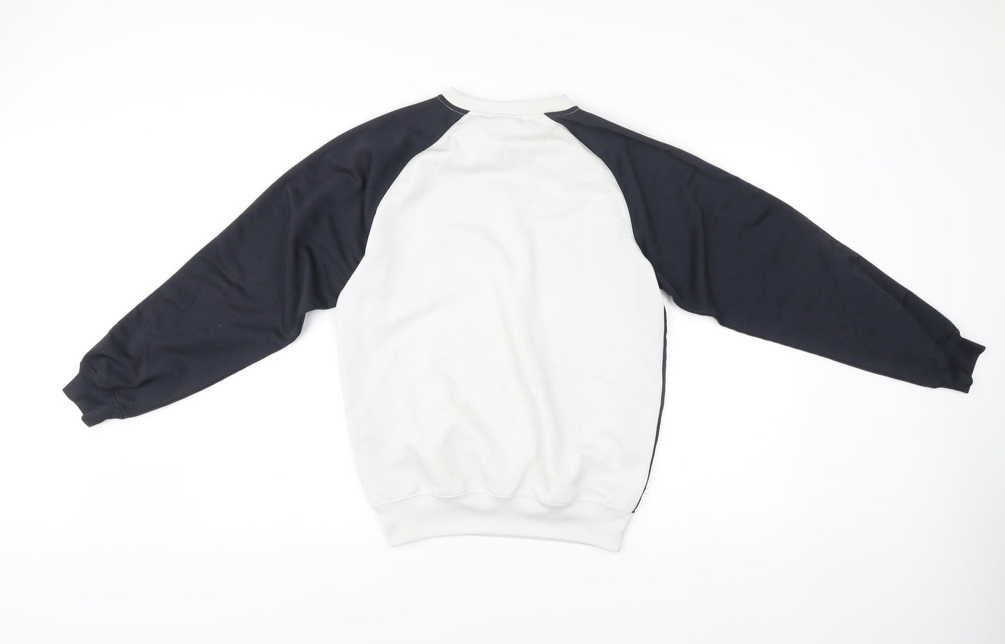 Umbro Mens White Black Sweatshirt L Crew Neck Pullover Sports Logo
