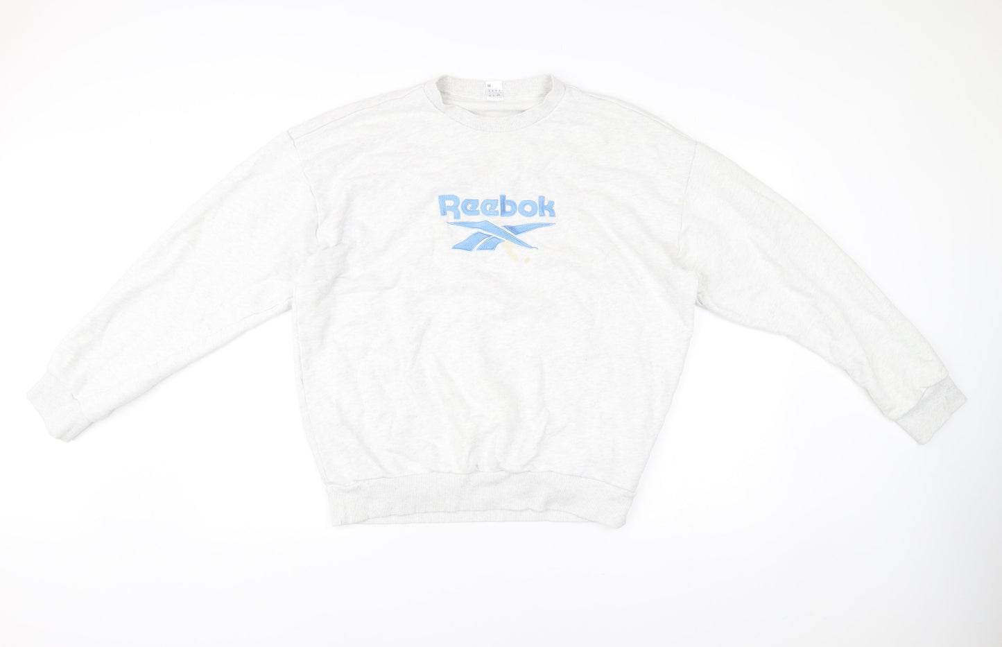 Reebok Mens Grey Sweatshirt Pullover Logo Crew Neck Size M