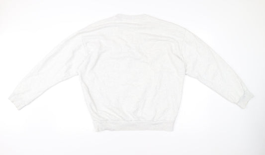 Reebok Mens Grey Sweatshirt Pullover Logo Crew Neck Size M