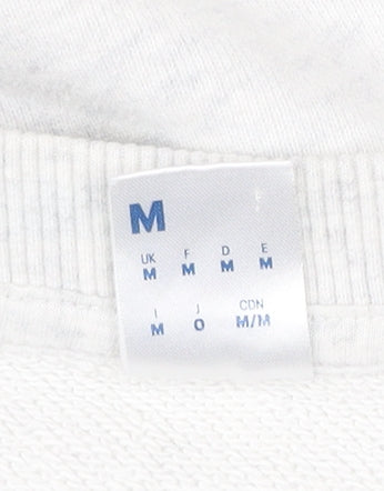 Reebok Mens Grey Sweatshirt Pullover Logo Crew Neck Size M