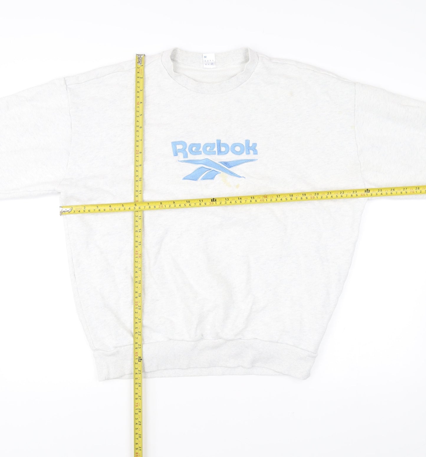 Reebok Mens Grey Sweatshirt Pullover Logo Crew Neck Size M