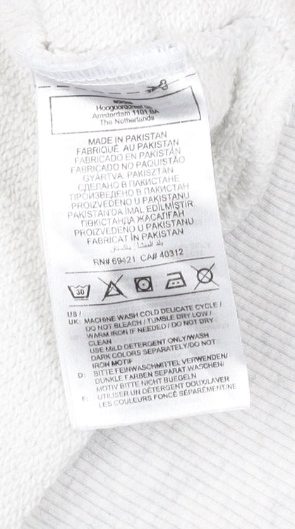 Reebok Mens Grey Sweatshirt Pullover Logo Crew Neck Size M