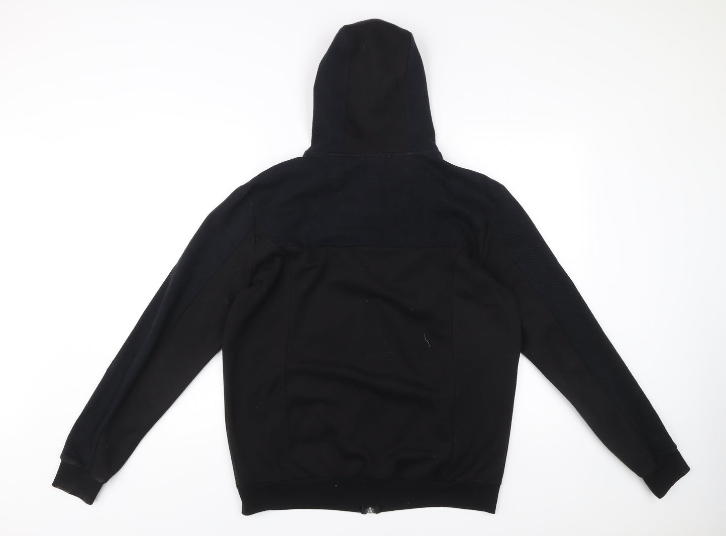 Hugo Boss Men’s Black Full Zip Hoodie Size L Cotton Logo Hooded Sweatshirt