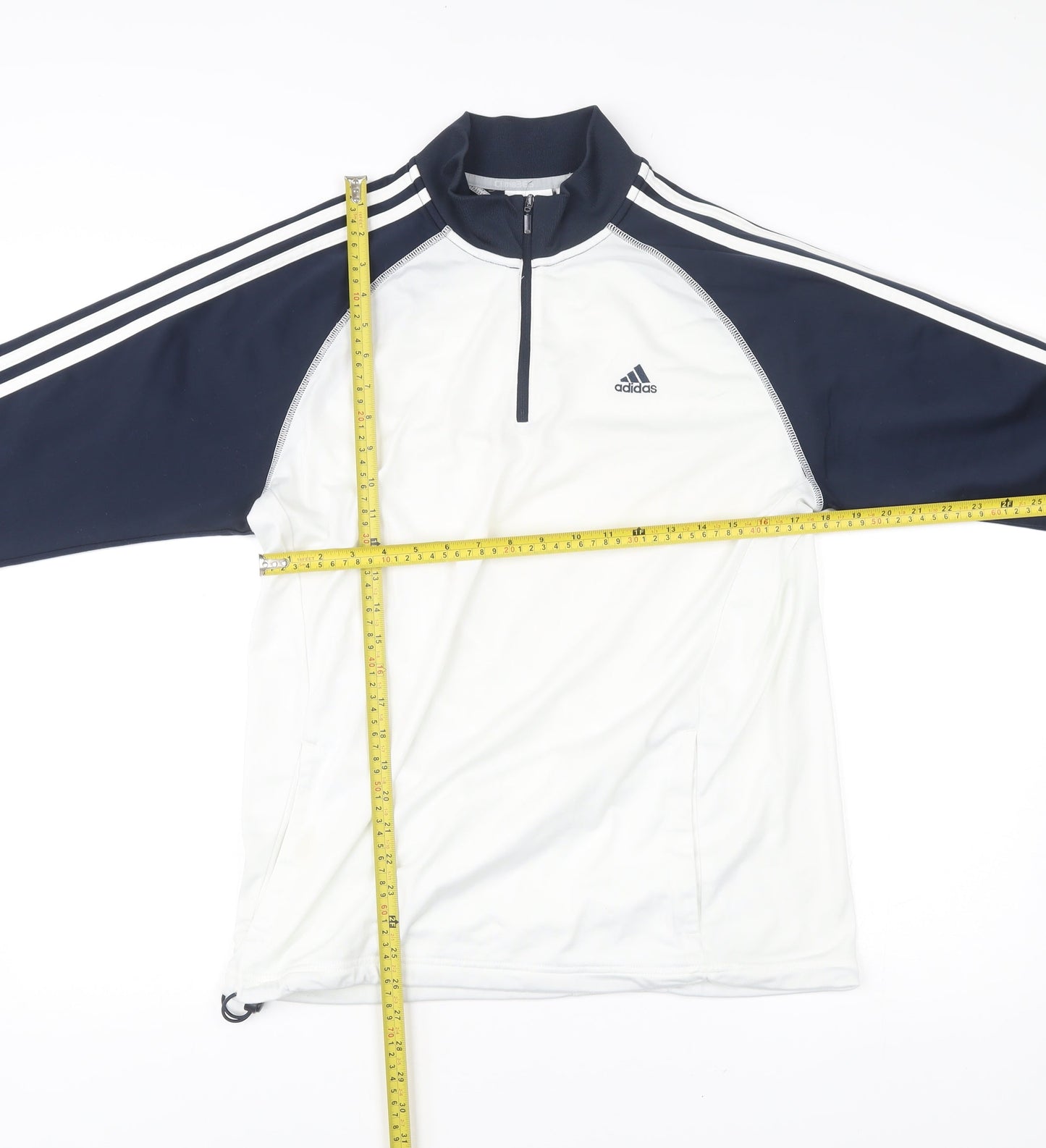 Adidas Men’s White Blue 1/2 Zip Sports Sweatshirt Size M Clima365