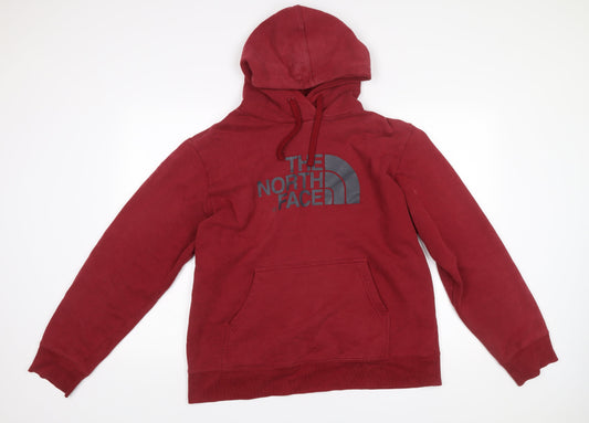 The North Face Mens Red Pullover Hoodie L Logo Graphic