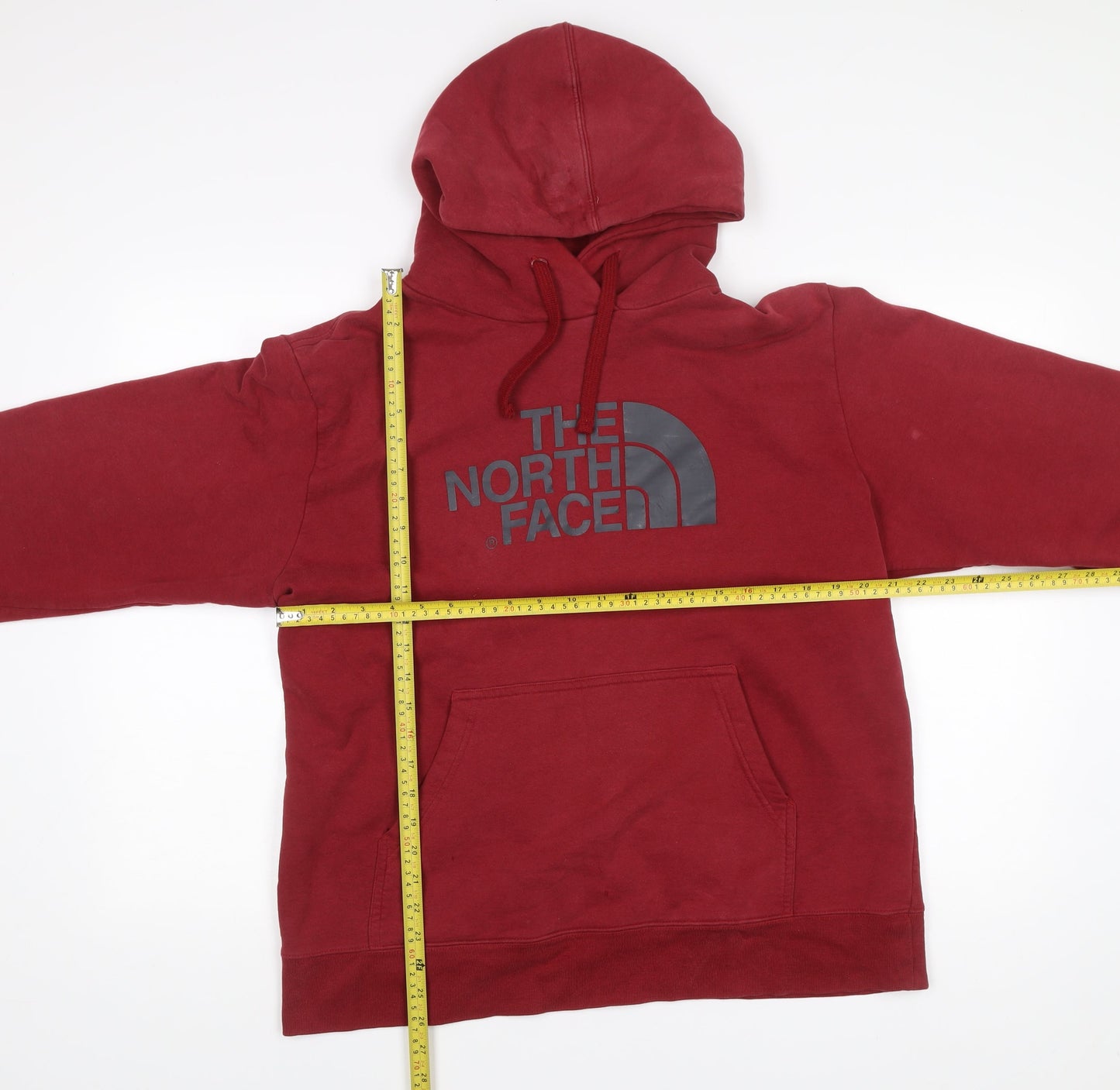 The North Face Mens Red Pullover Hoodie L Logo Graphic