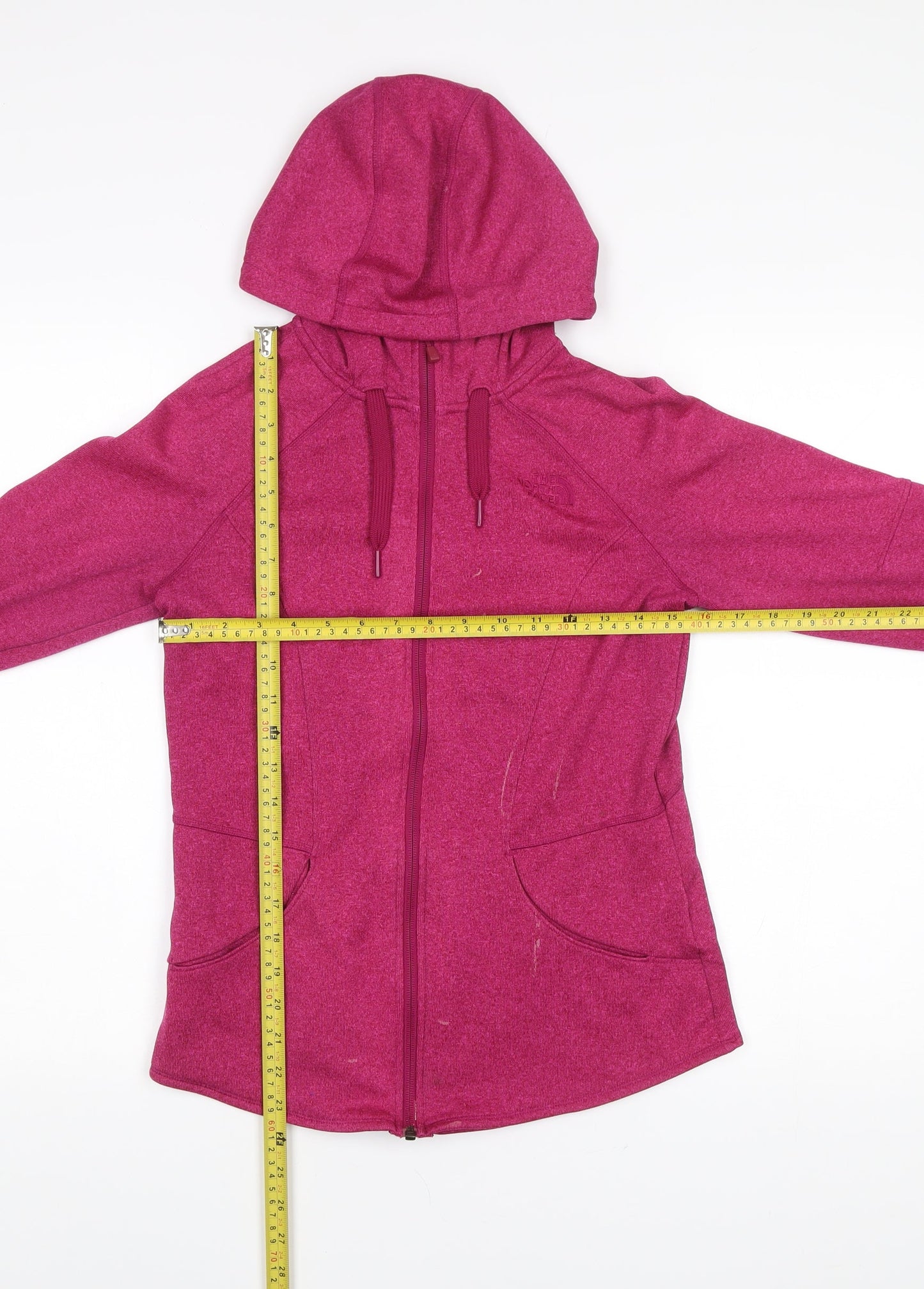 The North Face Womens Pink Polyester Full Zip Hoodie Size M
