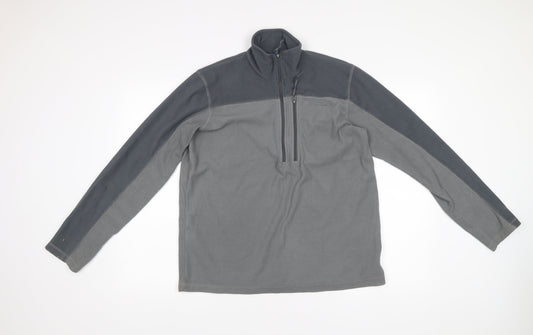 Mountain Warehouse Men's Grey Fleece Sweatshirt Small 1/2 Zip Lightweight