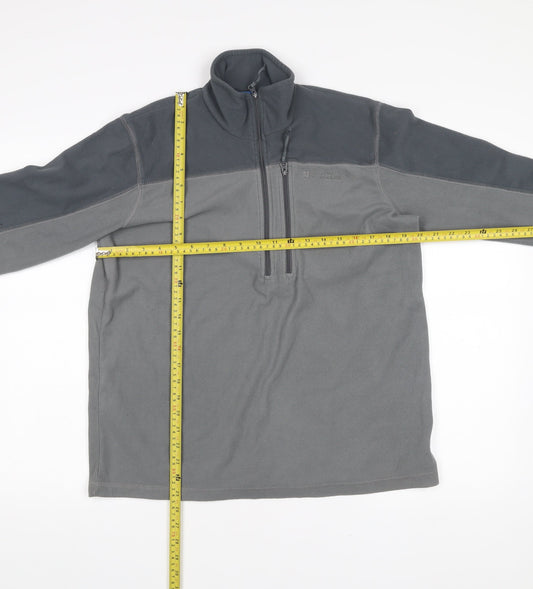 Mountain Warehouse Men's Grey Fleece Sweatshirt Small 1/2 Zip Lightweight