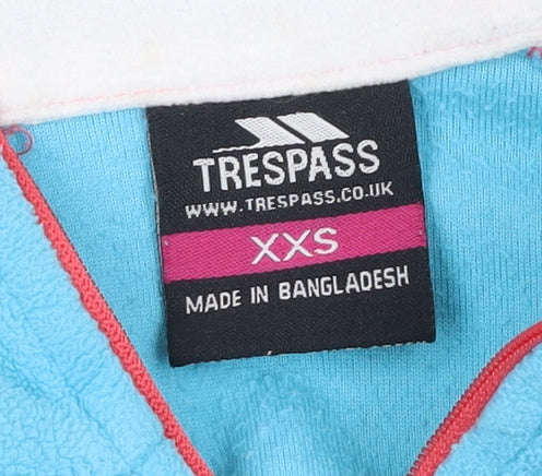Trespass Women’s Blue Fleece Sweatshirt XXS 1/2 Zip Outdoor Hiking Top