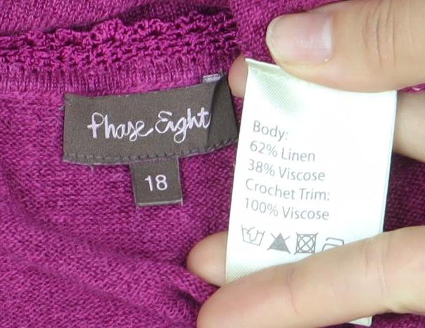 Truly You Womens Purple Size 18 Camisole Tank Top Linen Blend