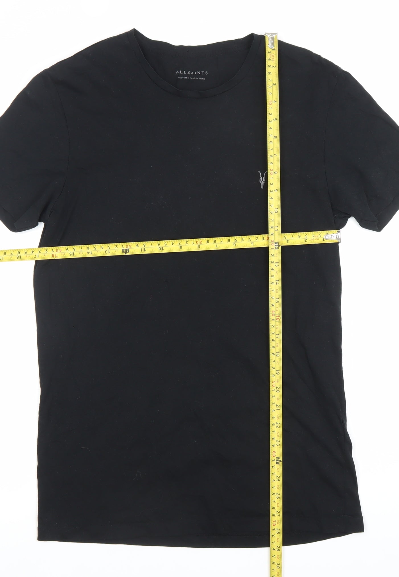 AllSaints Men’s Black Medium Tonic Crew Neck Cotton T-Shirt