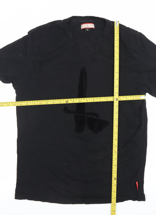Charlton Athletic Mens Black Large Cotton Crew Neck Sports T-Shirt