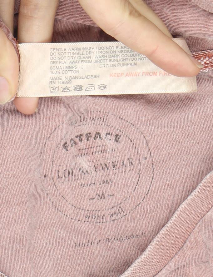 FatFace Men’s Pink Graphic Print T-Shirt Size L Cotton Crew Neck