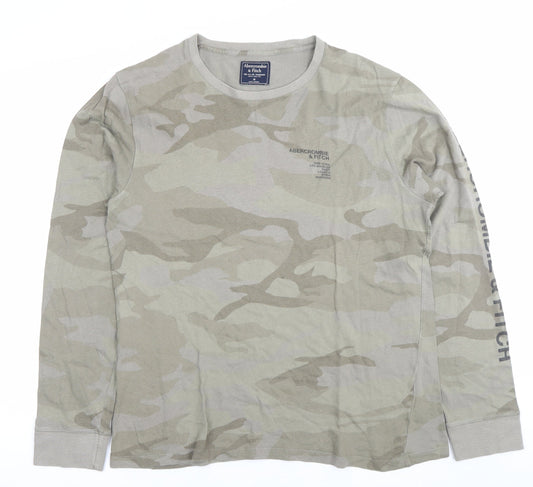 Abercrombie & Fitch Men’s Green Camo Long Sleeve T-Shirt Size M