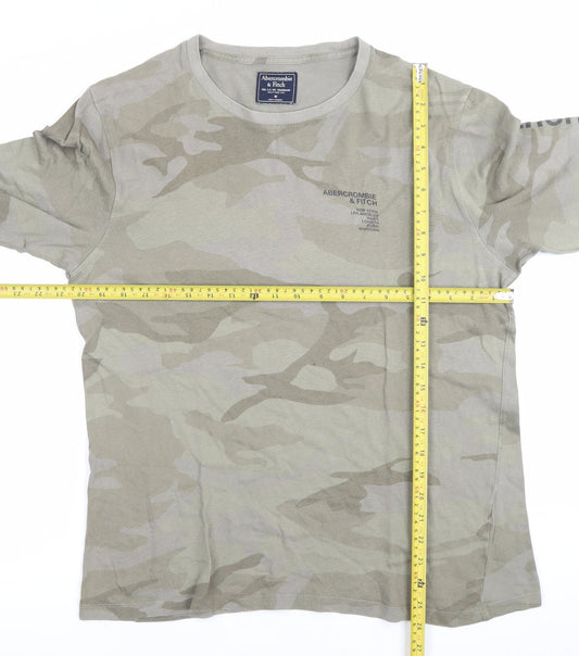 Abercrombie & Fitch Men’s Green Camo Long Sleeve T-Shirt Size M