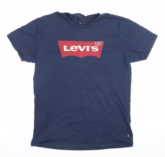 Levi's Men's Blue Medium Logo Graphic Cotton Crew Neck T-Shirt