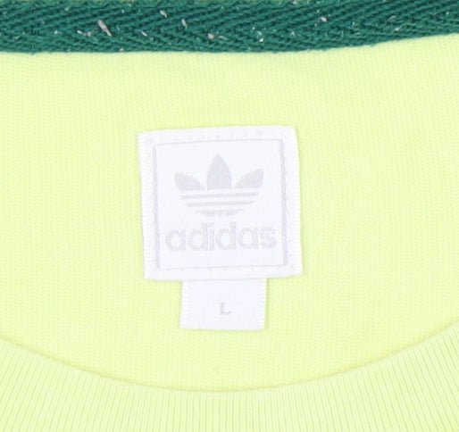 Adidas Mens Yellow L Marrakesh Graphic Print Cotton T-Shirt