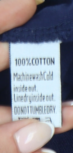 Superdry Men’s Blue Long Sleeve Crew Neck Cotton T-Shirt Size S