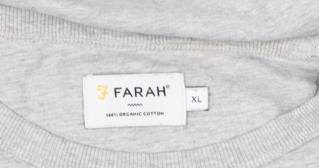 Farah Men's Grey XL Cotton Crew Neck Short Sleeve T-Shirt