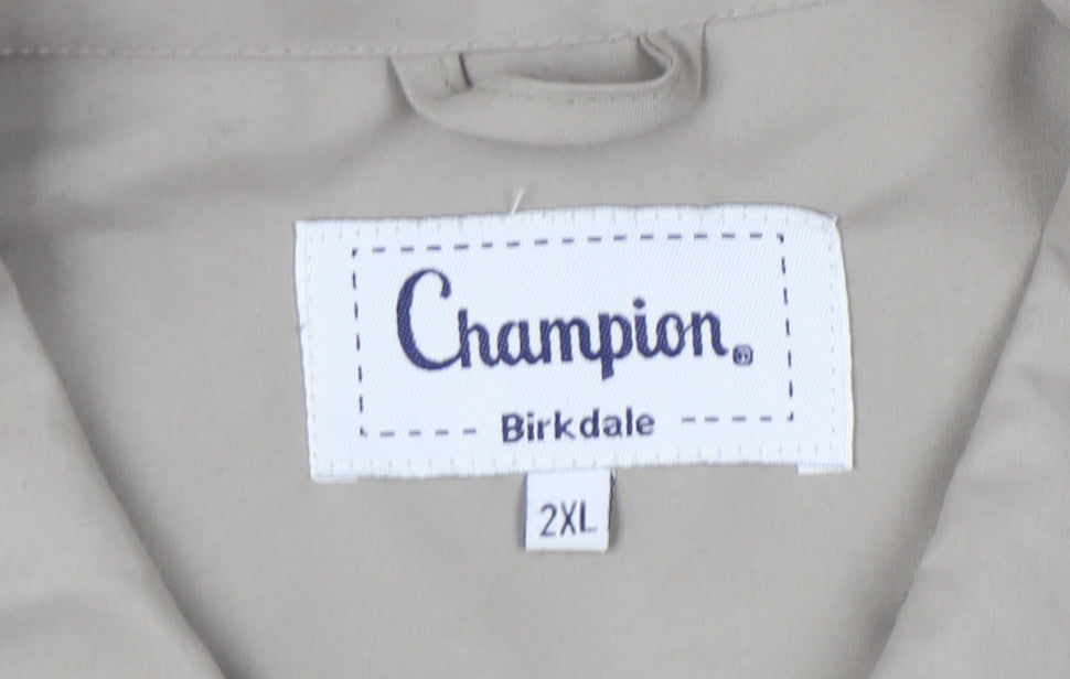 Champion Men’s Beige 2XL Full Zip Mid-Length Casual Jacket