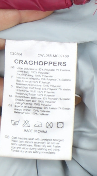 Craghoppers Womens Red Hooded Puffer Jacket UK 20 Regular Fit
