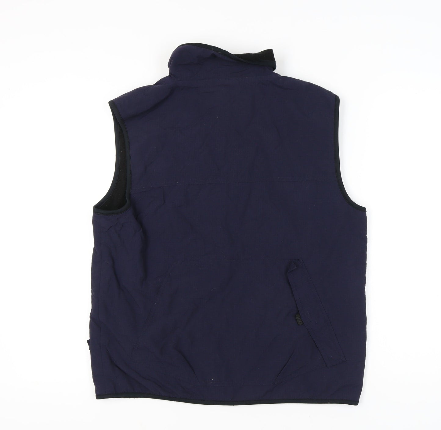 Bench Men's Blue Waistcoat Vest L Full Zip Pockets Casual