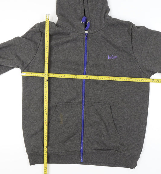 Lee Cooper Mens Grey Full Zip Hoodie Size L Hooded Sweatshirt