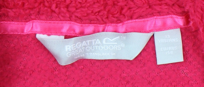 Regatta Girls Pink Fleece Jacket Age 13 Years Full Zip Outdoor Casual