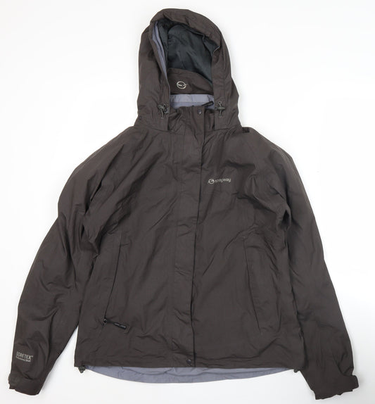 Sprayway Womens Brown Waterproof Rain Coat Jacket UK 12 Hooded Outdoor